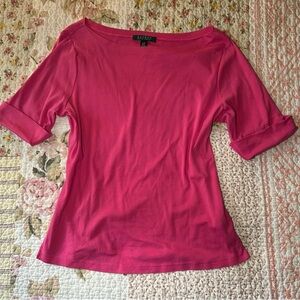 Ralph Lauren Fuchsia Boat Neck Women’s Top 3/4s sleeve